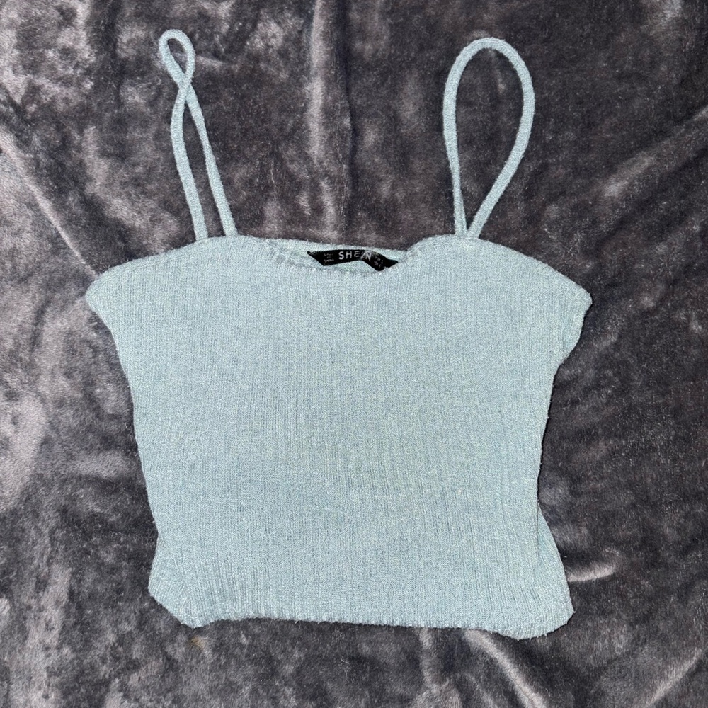 SHEIN Sky Blue Ribbed Camisole